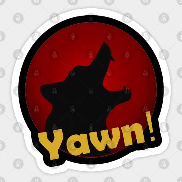 Yawning wolf Sticker by MaestroAtticus